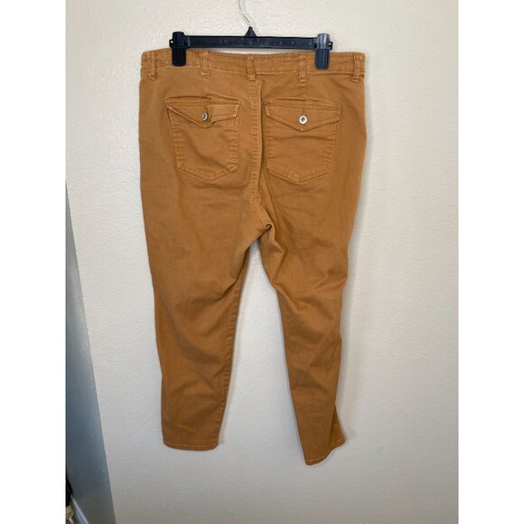 Stitch Star Womens Slim Fit Brown Ankle Pants 14 Cotton Blend - Picture 4 of 8